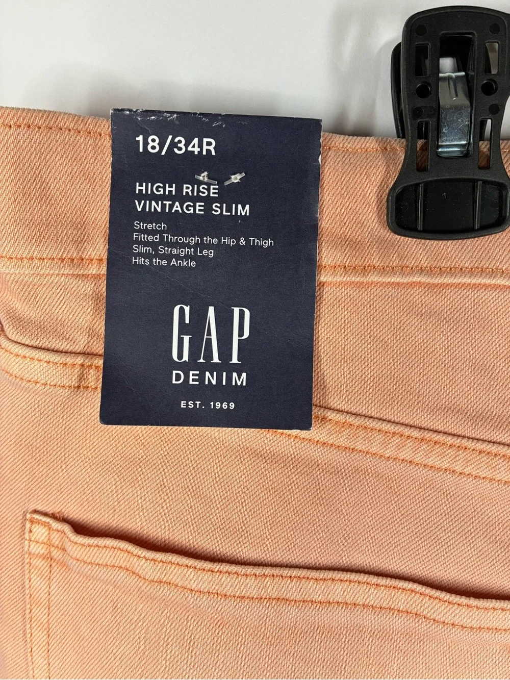 GAP Denim High Rise Vintage Slim Ankle Jeans Peach Orange Women’s 18/34R NWT